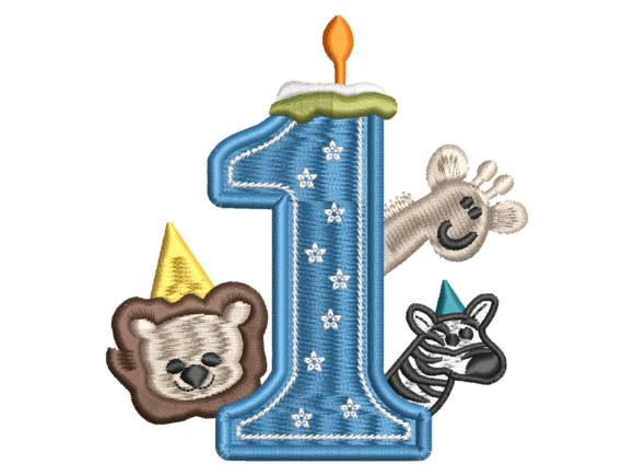 Safari Animals Number 1 Birthday
