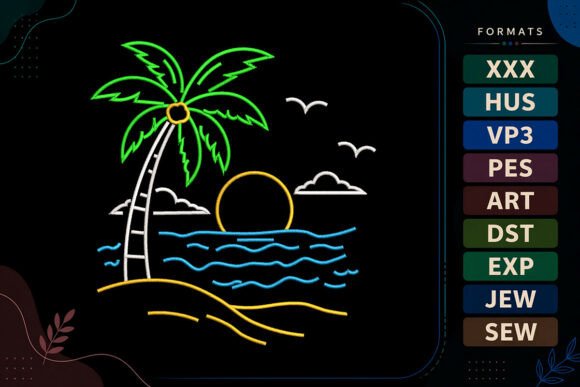 Sunset Palm Tree Summer